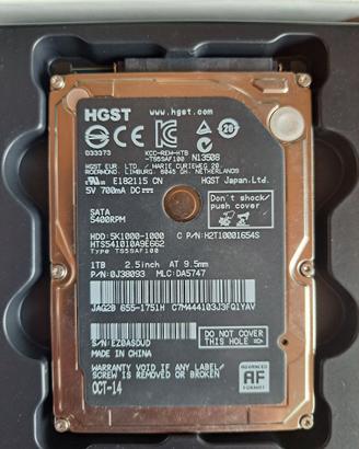 Hard Disk 1TB 2.5" SATA