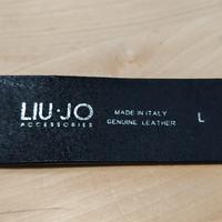 cintura liu jo nera con fibbia swarovski 105 cm