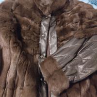 Pellicciotto Giaccone in petit gris e pelle