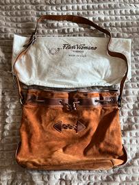 Borsa vintage anni '80 in pelle scamosciata