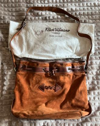Borsa vintage anni '80 in pelle scamosciata