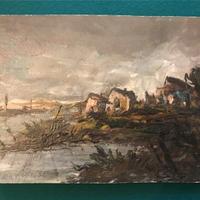 Aldo Barbieri - "Le Baracchette" olio 19x25