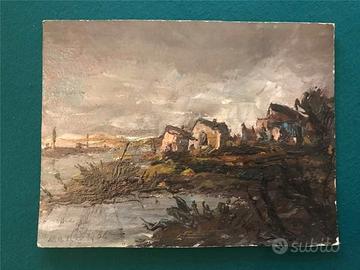 Aldo Barbieri - "Le Baracchette" olio 19x25