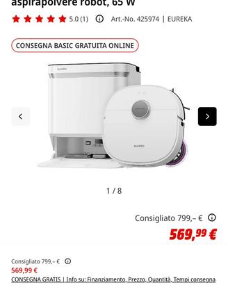 Robot aspira e lava Eureka J15 ULTRA SIGILLATO