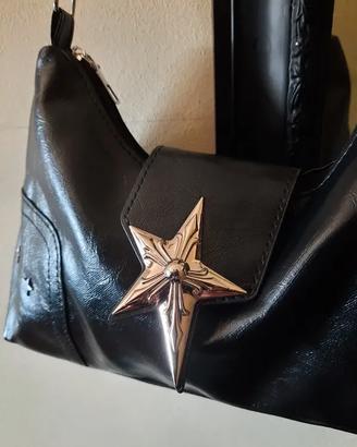 Borsa nera a spalla punk