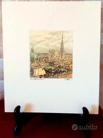 Incisione colorata a mano Cattedrale di Vienna
