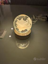 Lampada Mappamondo in Cristallo 3D