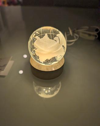 Lampada Mappamondo in Cristallo 3D