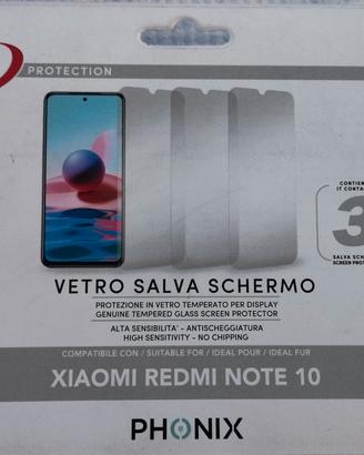 Set di 3 Vetri temperati per Xiaomi Redmi Note 10