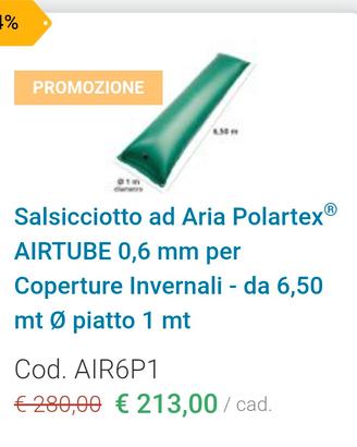 Airtube chiusura piscina