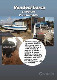 Barca open con motore mercury 40 60