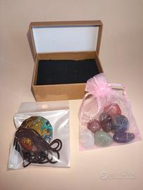Set pietre chakra + collana orgonite meditazione 