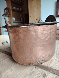 Antico secchio in rame fine 1800