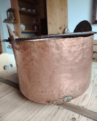 Antico secchio in rame fine 1800
