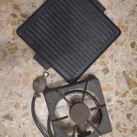 fornello a gas  e piastra in ghisa 