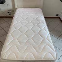 Letto singolo in vera pelle con materasso e rete