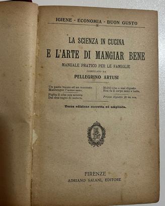 L'ARTE DI MANGIAR BENE  di Pellegrino ARTUSI- 1923