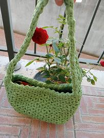 borsa in fettuccia verde pistacchio