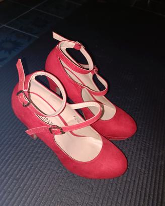 Scarpe tacco décolleté rosse Tulipano