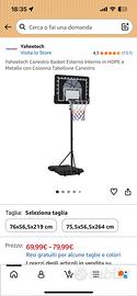 Canestro da esterno da basket Yaheetech