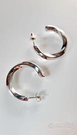 Orecchini cerchio bombati acciaio inox 