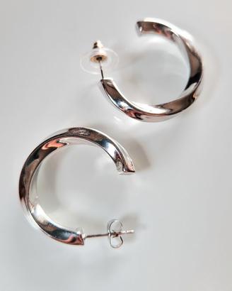 Orecchini cerchio bombati acciaio inox 