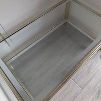 Tavolino da salotto in vetro e ottone/oro 90 x 50