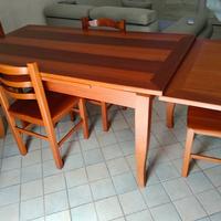tavolo legno massello/sedie 