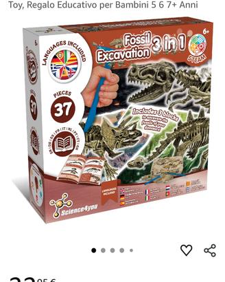 Dinosauri Fossili 3 in 1 per Bambini 5 7 8 Anni
