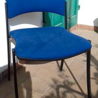 Sedia Imbottita, rivestita di tessuto azzurro
