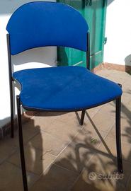 Sedia Imbottita, rivestita di tessuto azzurro