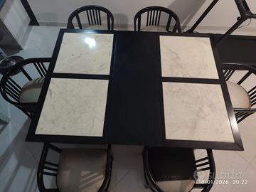 tavolo meravigliso con inserti in marmo 