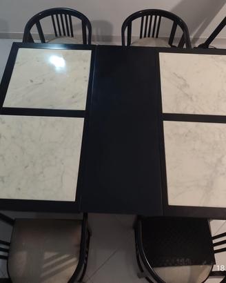 tavolo meravigliso con inserti in marmo 