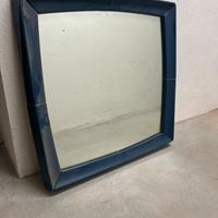 Specchio con cornice in ceramica blu marino
