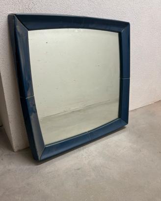 Specchio con cornice in ceramica blu marino