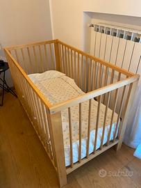 Lettino bambino materasso piumino lenzuola