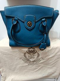 Borsa Ralph Lauren in pelle Blu Ottanio