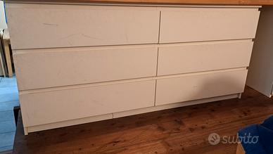 Cassettiera Ikea Malm bianca 6 cassetti