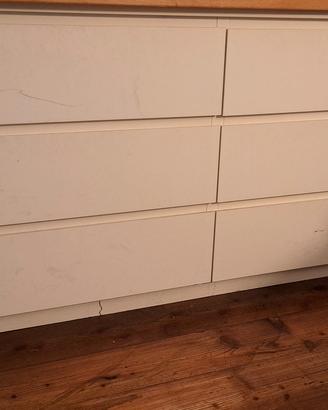 Cassettiera Ikea Malm bianca 6 cassetti