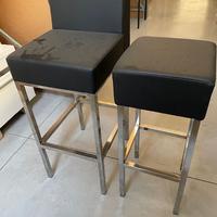 Sgabelli H.80cm Cromati ecopelle Nera