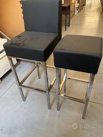 Sgabelli H.80cm Cromati ecopelle Nera