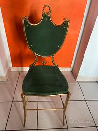 Sedia vintage chiavari in ottone anni 50