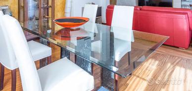 tavolo Diapason basi marmo nero