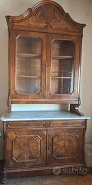 Credenza Vetrina legno massello piano marmo