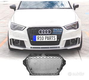 GRIGLIA PER AUDI A3 8V 12-16 LOOK RS3 NERO CROMATO