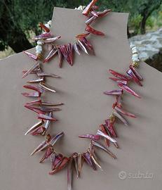 Parure estiva collana e bracciale in madreperla