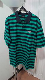 polo Balenciaga a righe nero verdi taglia s