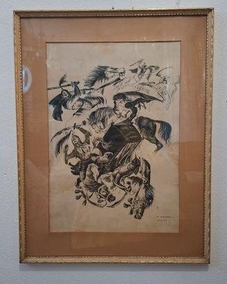 Splendida opera grafica vintage (58x45 cm)