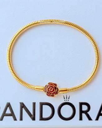 Pandora La Bella e la Bestia Bracciale Rosa Mis18