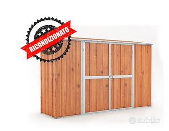 Casetta in lamiera da giardino 307x100cm fin legno